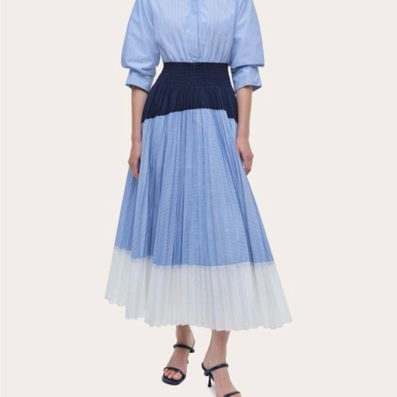 Elegant Blue and White Women's Dress